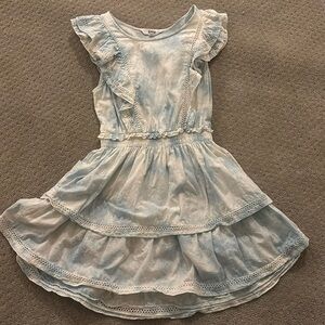 Blue and white ombre ruffle dress
